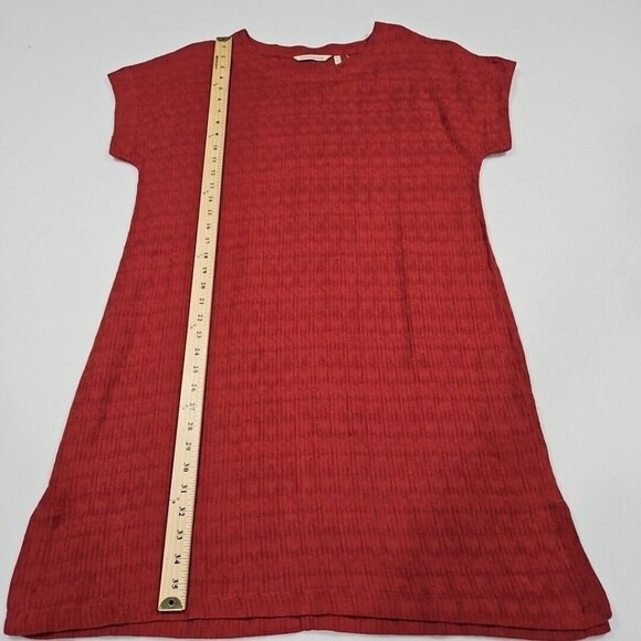 Soft Surroundings Remi Gauze Slip Linen Blend Shirt Dress Petite Medium Wine Red - Picture 6 of 7